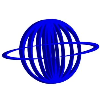 3D planet symbol on white background Stock Illustration