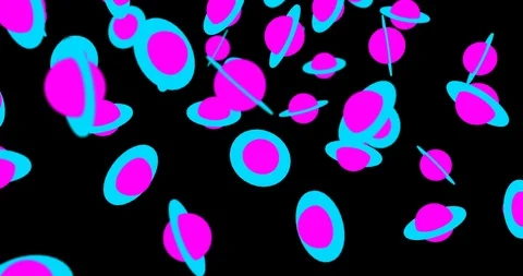 3d planets falling flat colors Stock Footage 103736240