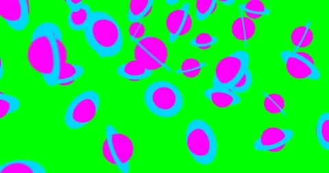 3d planets falling flat colors Stock Footage 103736262