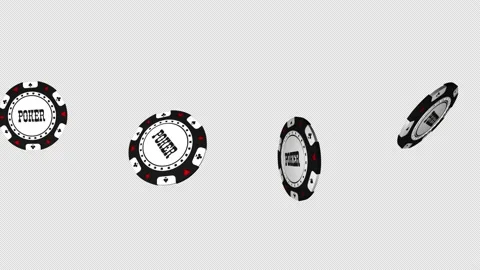 3D Plastic black casino chips. Closeup view of Poker Chips. 4K. Alpha Channel. Stock Footage 170622760