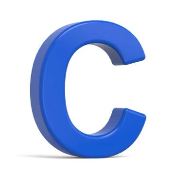 3d plastic blue letter C Stock Illustration
