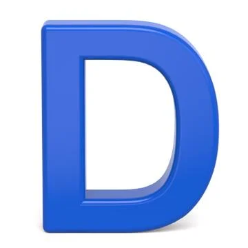 3d plastic blue letter D Stock Illustration