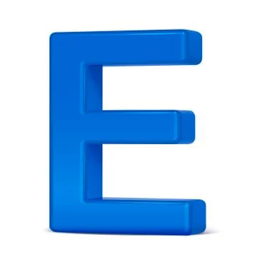 3d plastic blue letter E Stock Illustration