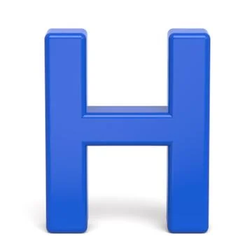 3d plastic blue letter H Stock Illustration