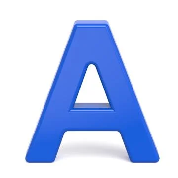 3d plastic blue letter A Stock Illustration