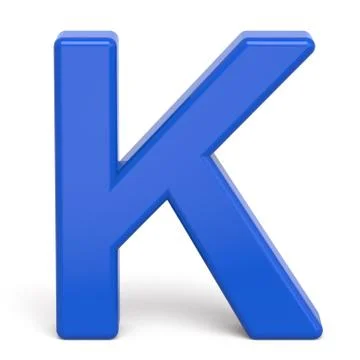 3d plastic blue letter K Stock Illustration