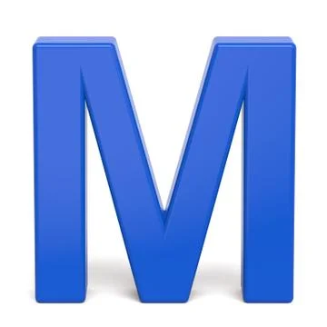3d plastic blue letter M Stock Illustration