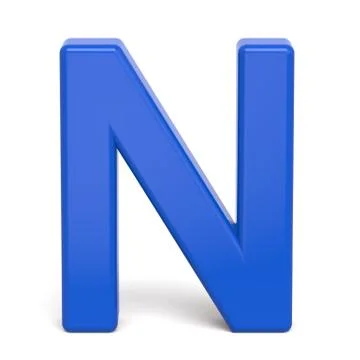 3d plastic blue letter N Stock Illustration