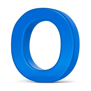 3d plastic blue letter O Stock Illustration