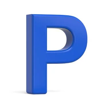 3d plastic blue letter P Stock Illustration