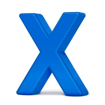 3d plastic blue letter X Stock Illustration