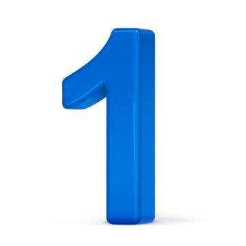 3d plastic blue number 1 Stock Illustration