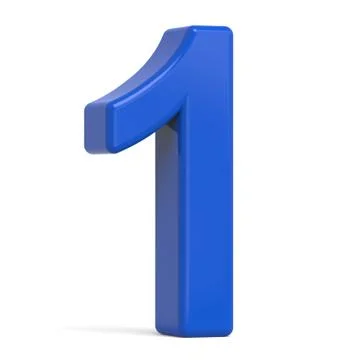 3d plastic blue number 1 Stock Illustration