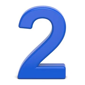 3d plastic blue number 2 Stock Illustration