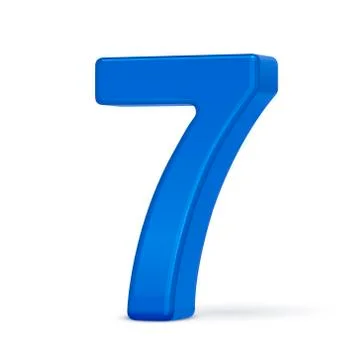 3d plastic blue number 7 Stock Illustration