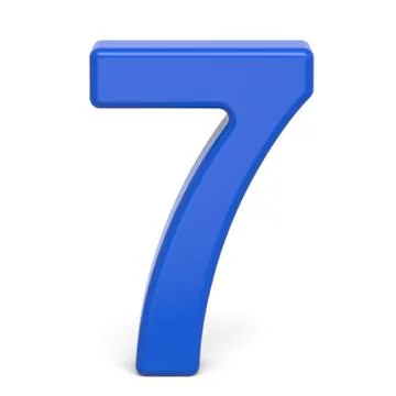 3d plastic blue number 7 Stock Illustration