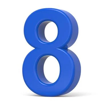 3d plastic blue number 8 Stock Illustration