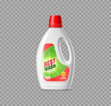 3D plastic detergent bottle mockup, liquid soap Stock Illustration
