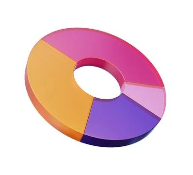 3D plastic diagram chart icon, circle geometry data report round infographic Stock Illustration