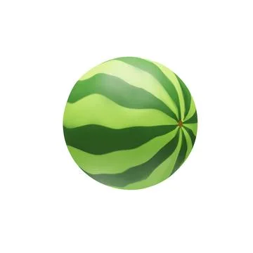3D plastic full watermelon Stock Illustration