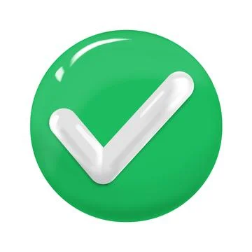 3D plastic Green Checkmark. Resolution concept,Approved, pass, poll vote Stock Illustration