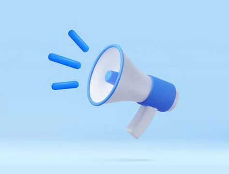 3d plastic megaphones Stock Illustration