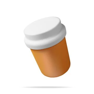 3D Plastic Pill Bottles Isolated. Stock Illustration