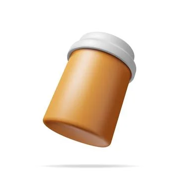3D Plastic Pill Bottles Isolated. Stock Illustration