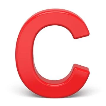3d plastic red letter C Stock Illustration