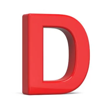 3d plastic red letter D Stock Illustration