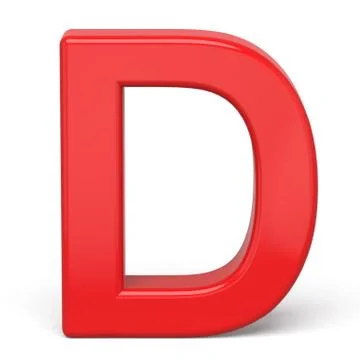 3d plastic red letter D Stock Illustration
