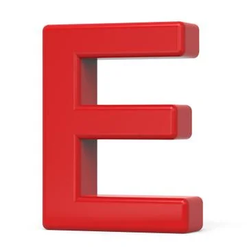 3d plastic red letter E Stock Illustration