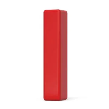 3d plastic red letter I Stock Illustration