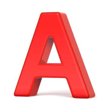 3d plastic red letter A Stock Illustration