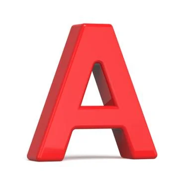 3d plastic red letter A Stock Illustration