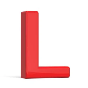 3d plastic red letter L Stock Illustration
