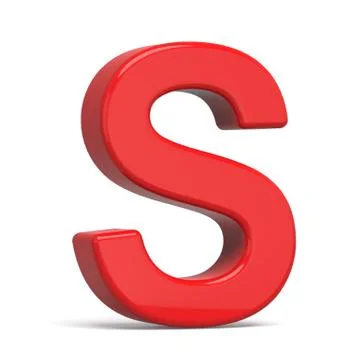 3d plastic red letter S Stock Illustration