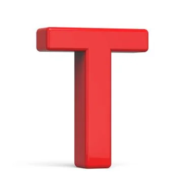 3d plastic red letter T Stock Illustration