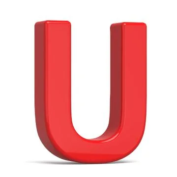 3d plastic red letter U Stock Illustration