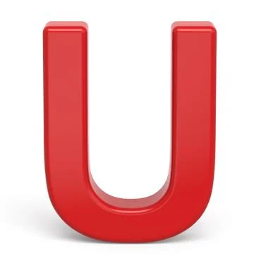 3d plastic red letter U Stock Illustration