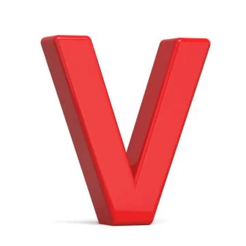 3d plastic red letter V Stock Illustration