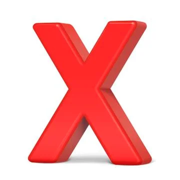 3d plastic red letter X Stock Illustration