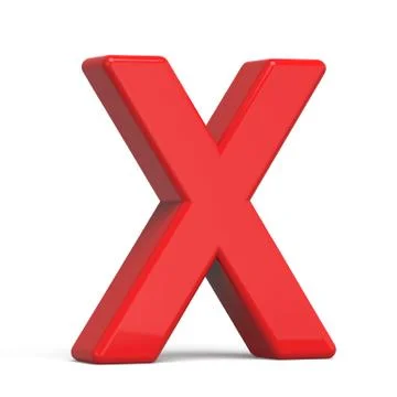 3d plastic red letter X Stock Illustration