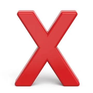3d plastic red letter X Stock Illustration