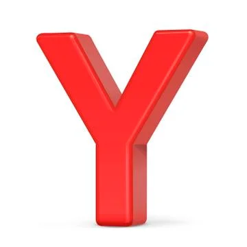 3d plastic red letter Y Stock Illustration
