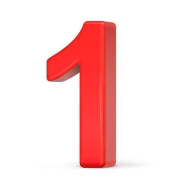 3d plastic red number 1 Stock Illustration
