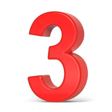 3d plastic red number 3 Stock Illustration