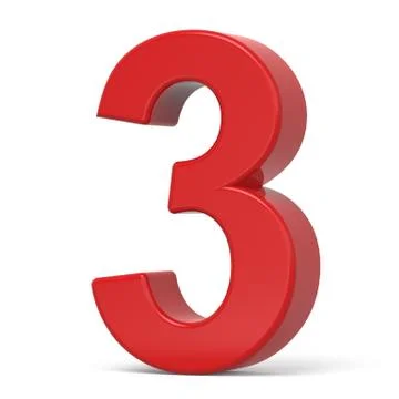 3d plastic red number 3 Stock Illustration