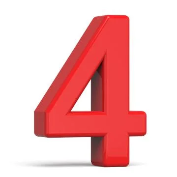 3d plastic red number 4 Stock Illustration
