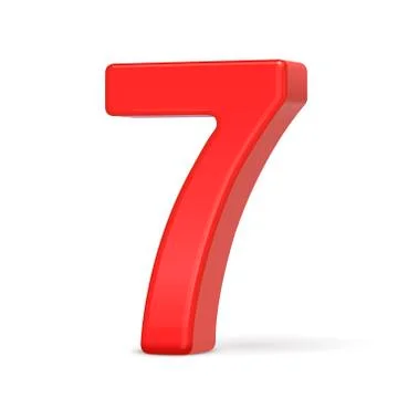 3d plastic red number 7 Stock Illustration